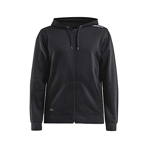 Craft Community Hoodie mit Zipper für Herren, Größe M, Schwarz, Hoodie mit Reißverschluss, Sweatjacke Herren mit Kapuze, Kapuzenpullover, Sweatshirt, Mikrofaser-Baumwolle-Mix von Craft