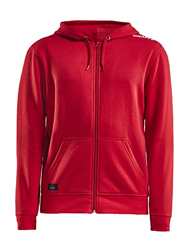 Craft Community Hoodie mit Zipper für Herren | Größe 3XL | Rot | Hoodie mit Reißverschluss | Sweatjacke Herren mit Kapuze | Kapuzenpullover | Sweatshirt | Mikrofaser-Baumwolle-Mix von Craft