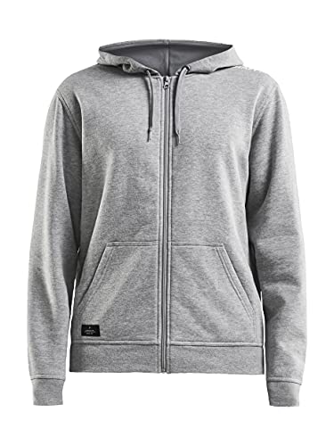 Craft Community Hoodie mit Zipper für Herren | Größe L | Grey Melange | Hoodie mit Reißverschluss | Sweatjacke Herren mit Kapuze | Kapuzenpullover | Sweatshirt | Mikrofaser-Baumwolle-Mix von Craft