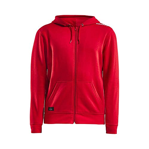 Craft Community Hoodie mit Zipper für Herren | Größe L | Rot | Hoodie mit Reißverschluss | Sweatjacke Herren mit Kapuze | Kapuzenpullover | Sweatshirt | Mikrofaser-Baumwolle-Mix von Craft