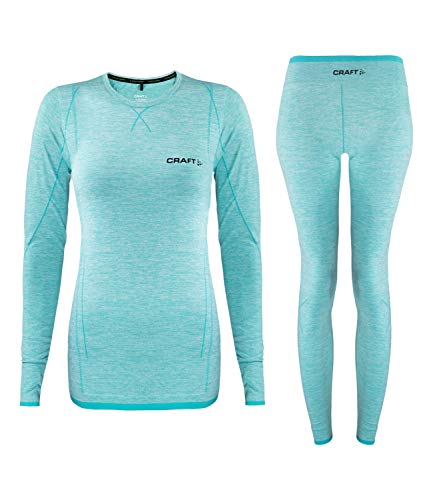 Craft Damen Skiunterwäsche Set Thermounterwäsche Active Comfort Set 1906022, Farbe:Blau, Größe:XL, Artikel:-777304 sea von Craft