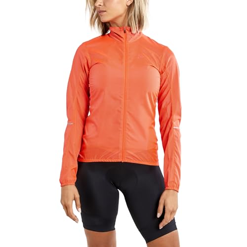 Craft ADV Essence Light Wind Jacket W Shock S - Ultraleichte Damen Windjacke wasserabweisend, Fahrrad Regenjacke faltbar, Rennrad Jacke, atmungsaktiv, reflektierend von Craft
