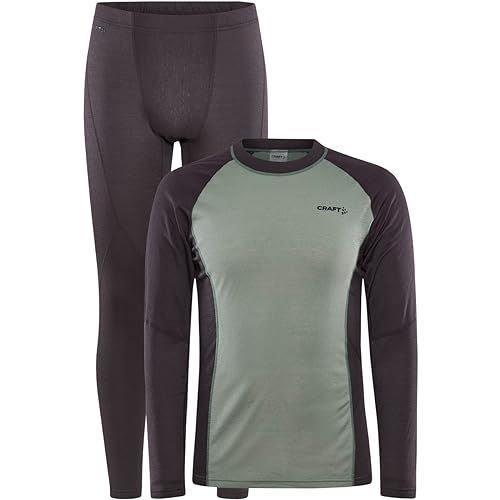 Craft Herren Core Warm Baselayer Set, Slate-Thyme, XL von Craft