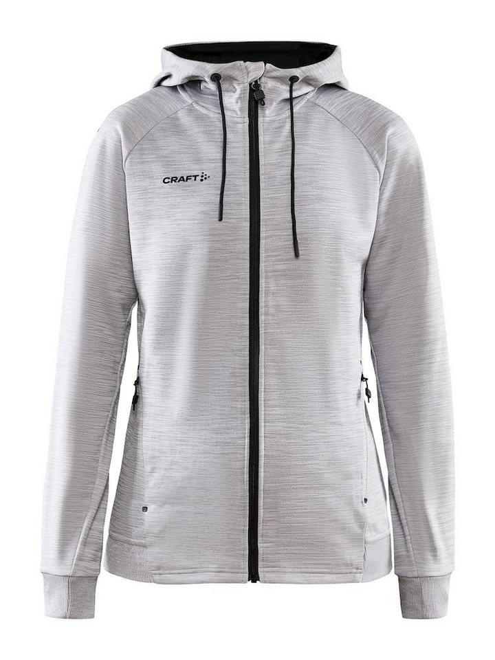 Craft Kapuzenpullover Kapuzenjacke ADV Unify (funktionelles Recyclingpolyester) hellgrau von Craft