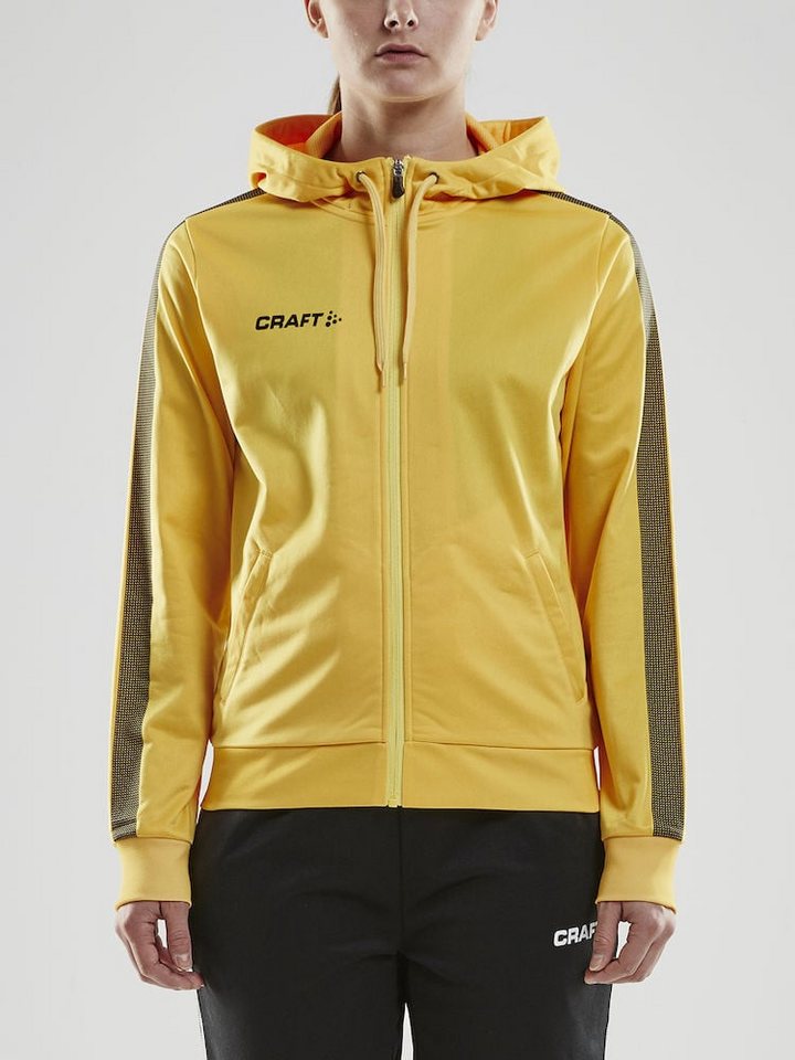 Craft Kapuzenpullover Kapuzenjacke Hoodie Fullzip Pro Control gelb/schwaz Damen von Craft