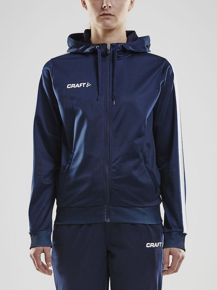 Craft Kapuzenpullover Kapuzenjacke Hoodie Fullzip Pro Control navyblau/weiss Damen von Craft