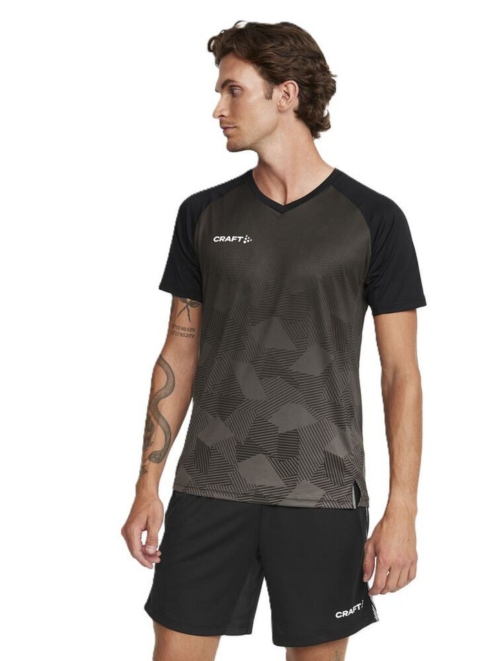 Craft T-Shirt (Trikot) Premier Fade Jersey (rec. Polyester, V-Ausschnitt) schwarz von Craft