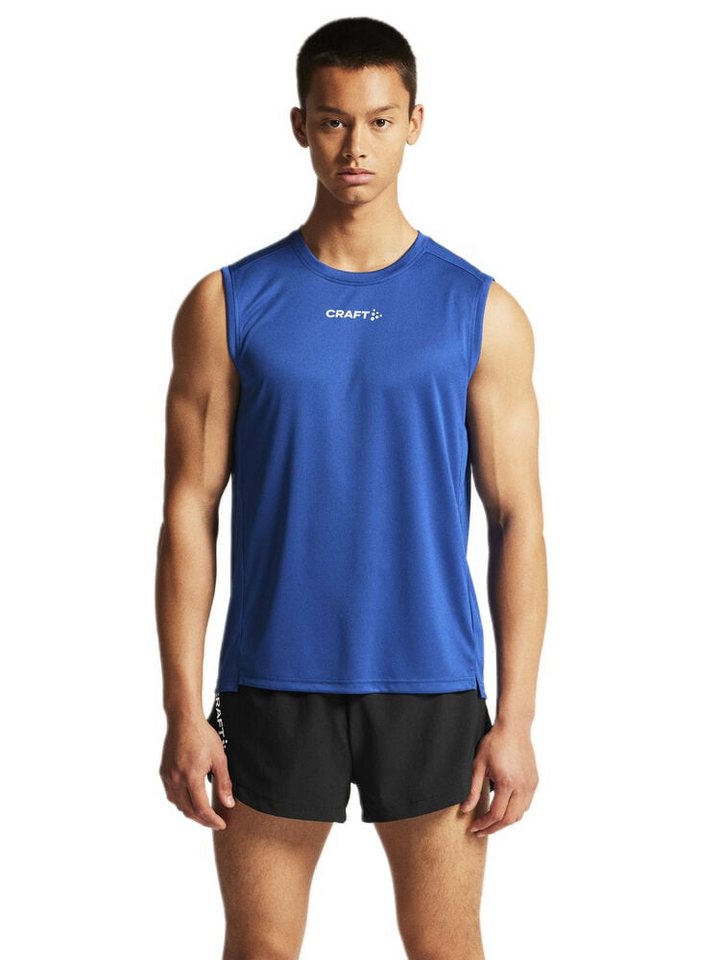 Craft Tanktop Sport-Tank Rush 2.0 Singlet ärmellos (100% rec. Polyester) kobaltblau von Craft