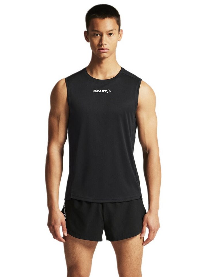 Craft Tanktop Sport-Tank Rush 2.0 Singlet ärmellos (100% rec. Polyester) schwarz von Craft