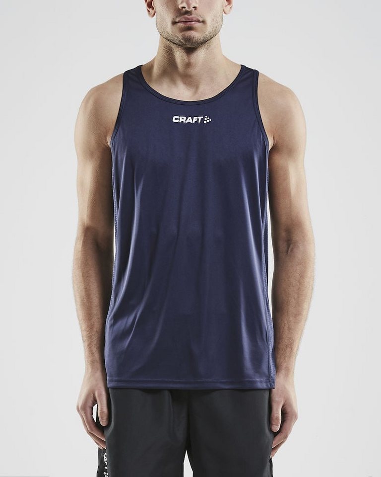 Craft Tanktop Sport-Tank Rush Singlet (100% Polyester) ärmellos navyblau Herren von Craft