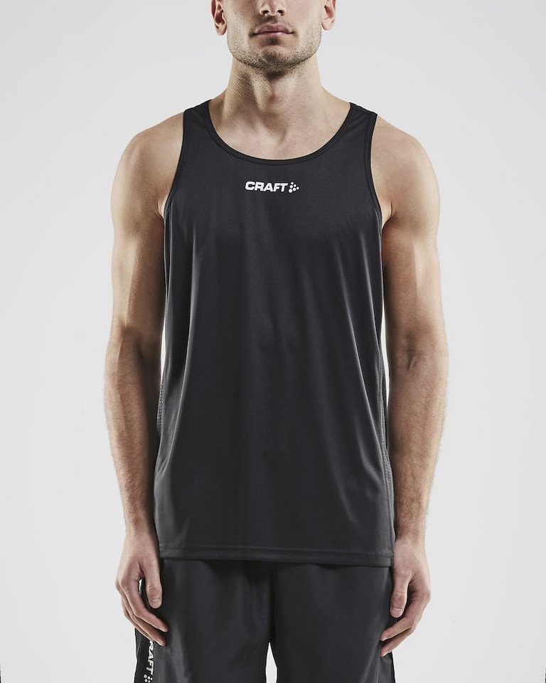 Craft Tanktop Sport-Tank Rush Singlet (100% Polyester) ärmellos schwarz Herren von Craft