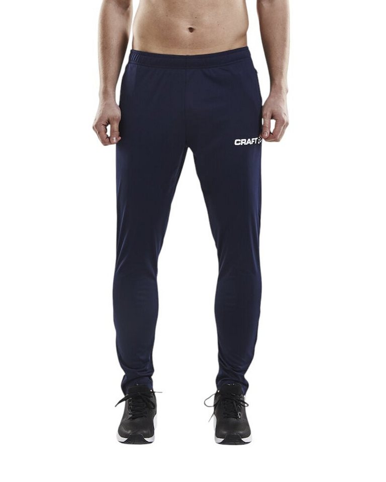 Craft Trainingshose Progress Pant (Seitentaschen mit Reissverschluss) lang navyblau/weiss von Craft