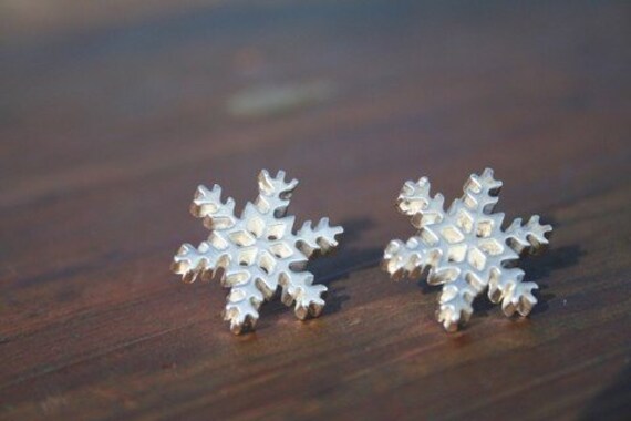 sterling Silber Schneeflocke Ohrringe sterling Silber Schneeflocke Ohrringe von Craft0logy