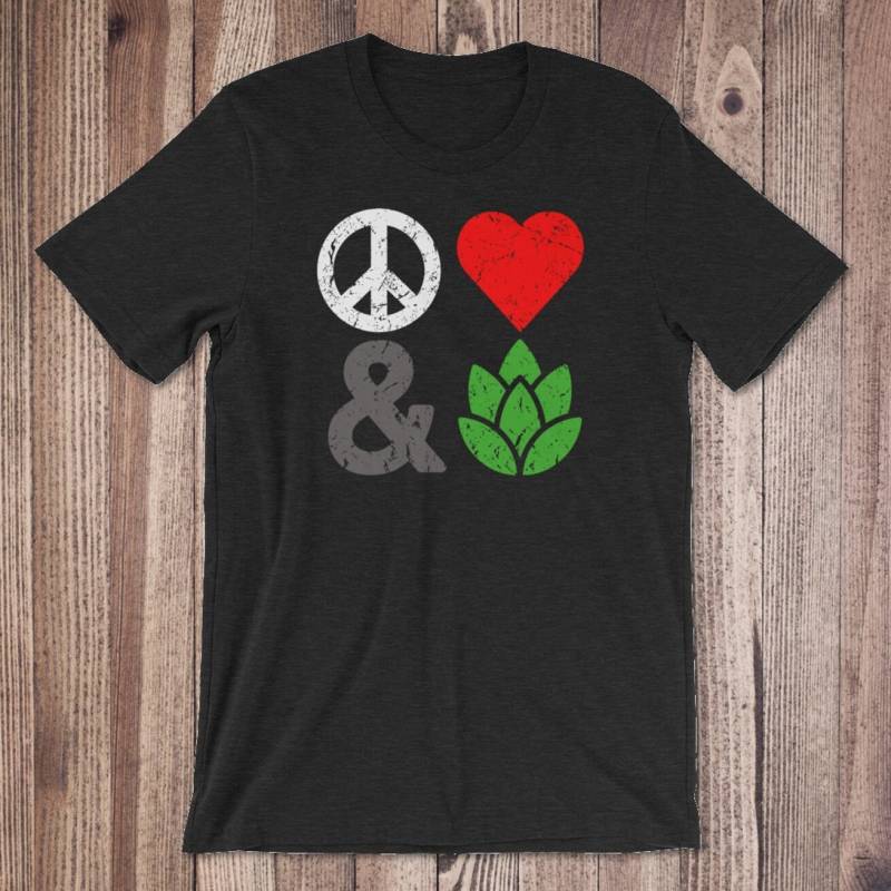 Craft Bierbrauer Hemd, Peace, Love Und Hopfen Mens Tshirt, Bier-Experten Snob Geek Nerd T-Shirt, Bier Teilen Festival Kleidung von CraftBeerist