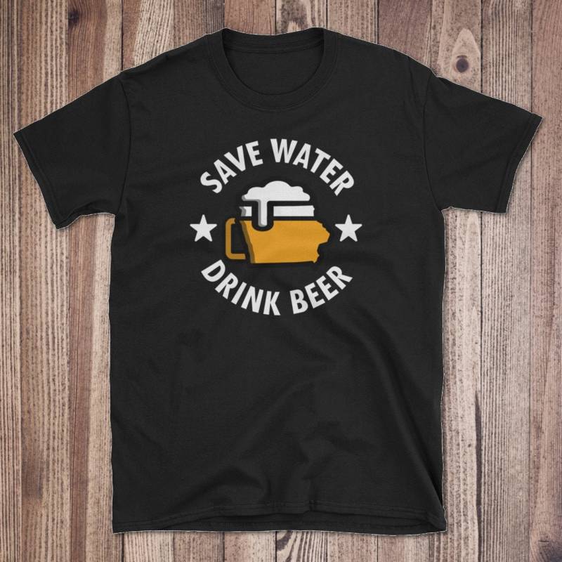Sparen Sie Wasser Trinken Lokalen Iowa Beer Herren T-Shirt, Bier Von Hier Ia-T-Shirt, Jungs Zustand Shirt von CraftBeerist