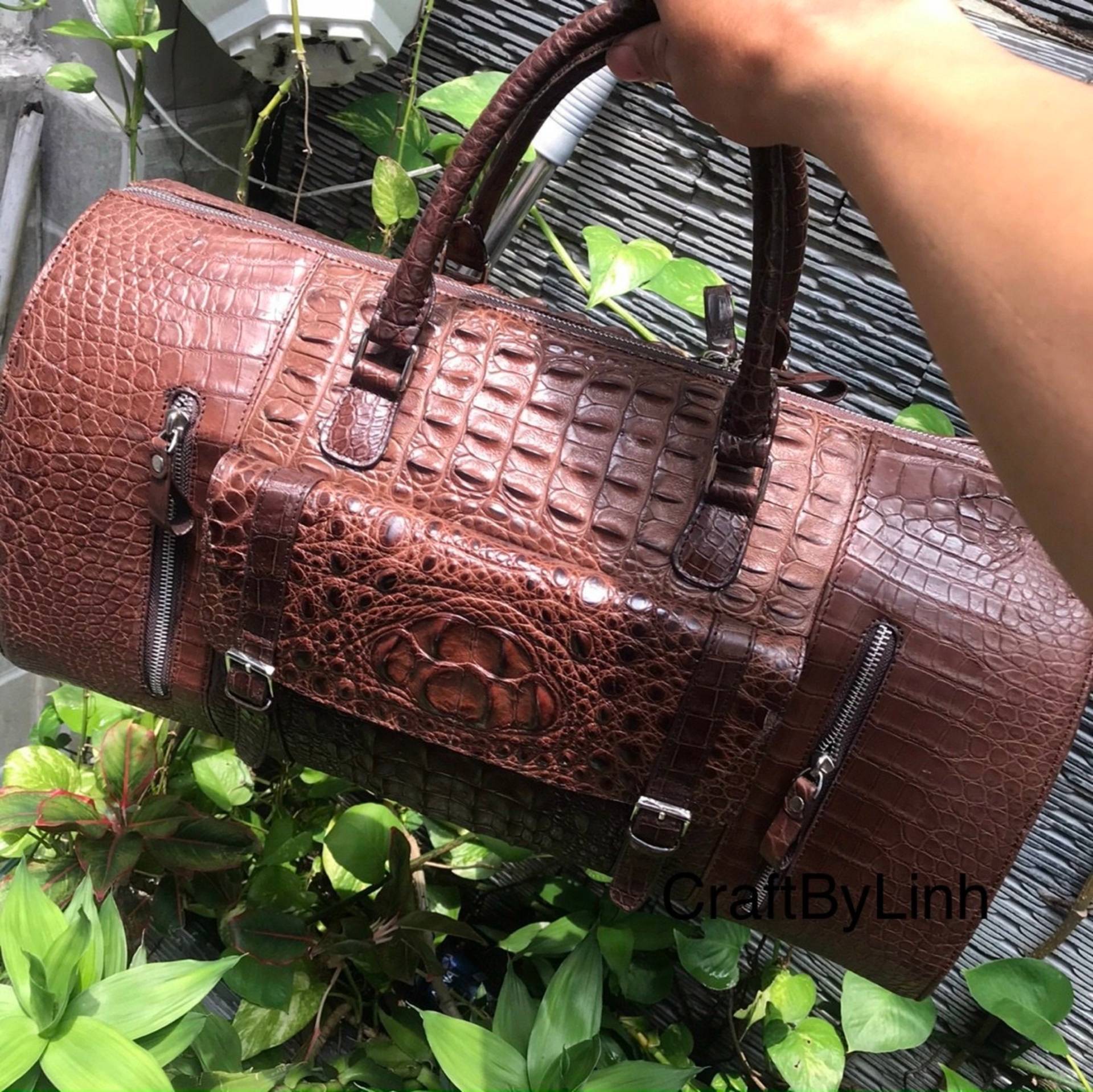 Handgemachte Leder Reisetasche, Business Tasche, Nachttasche, Duffle, Vietnam Al-Li Top Henkeltasche Für Männer Und Frauen, Tasche Unterwegs von CraftByLinh