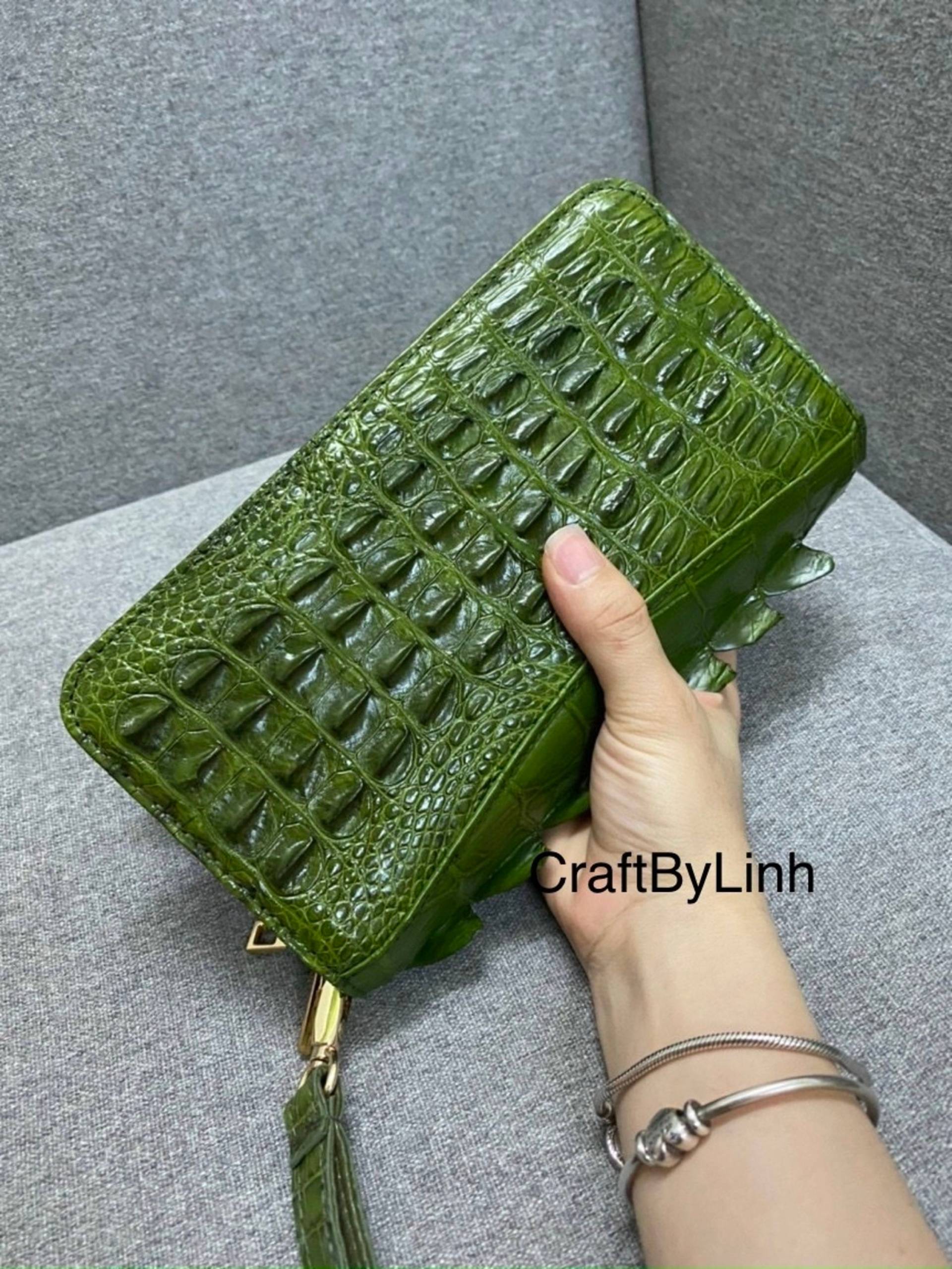 Premium Echt Al-Li Leder Clutch Portemonnaie Herren Und Frauen Mit 2 Reißverschlüssen 100% Handgefertigt Aus Echter Cro-Co Haut von CraftByLinh