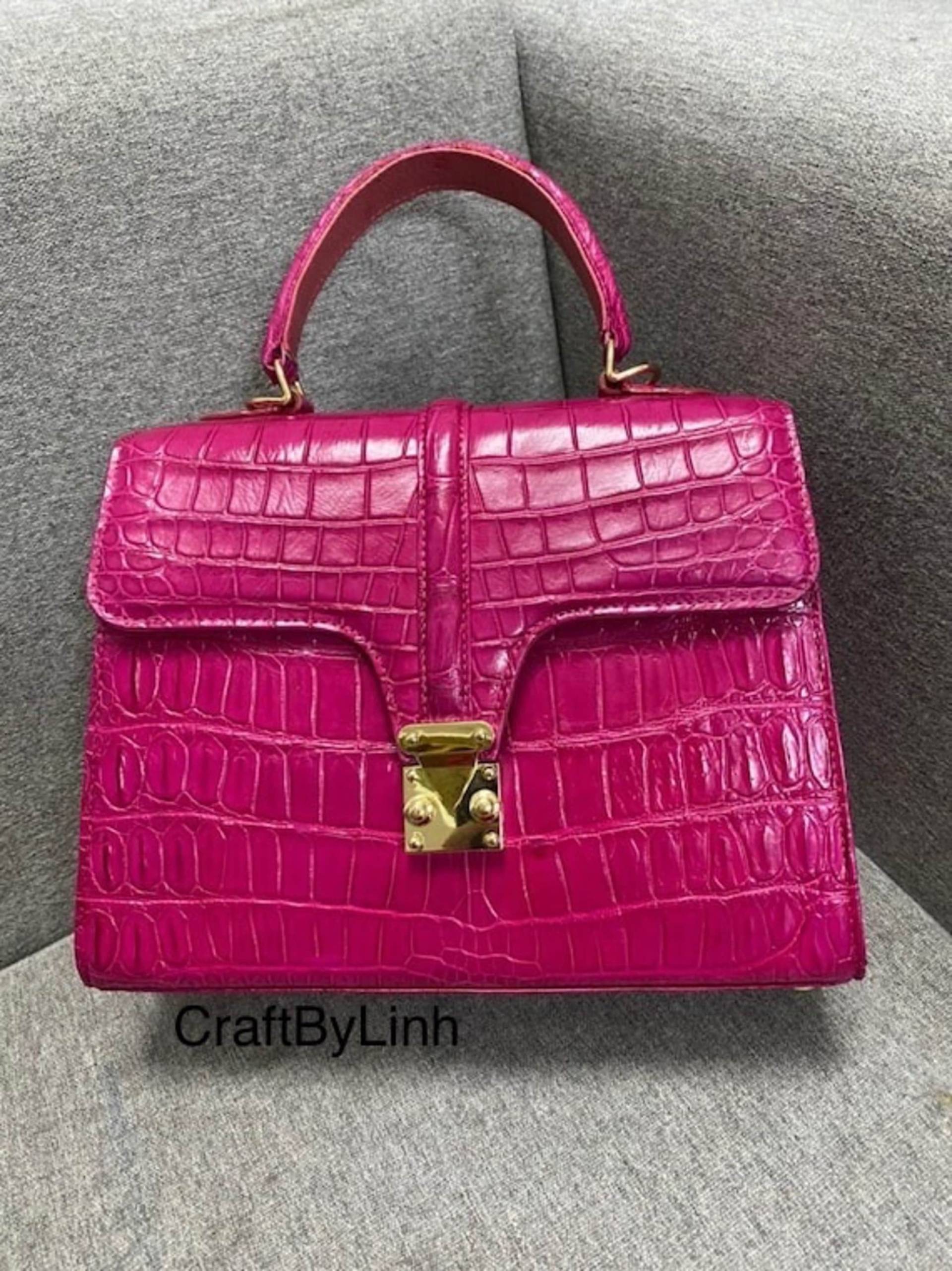 Rosa Echte Al-Li Handtasche Für Mädchen, Fashion Girl, Handtasche, Damen Geldbörse, Luxus Designer Leder Frauen von CraftByLinh