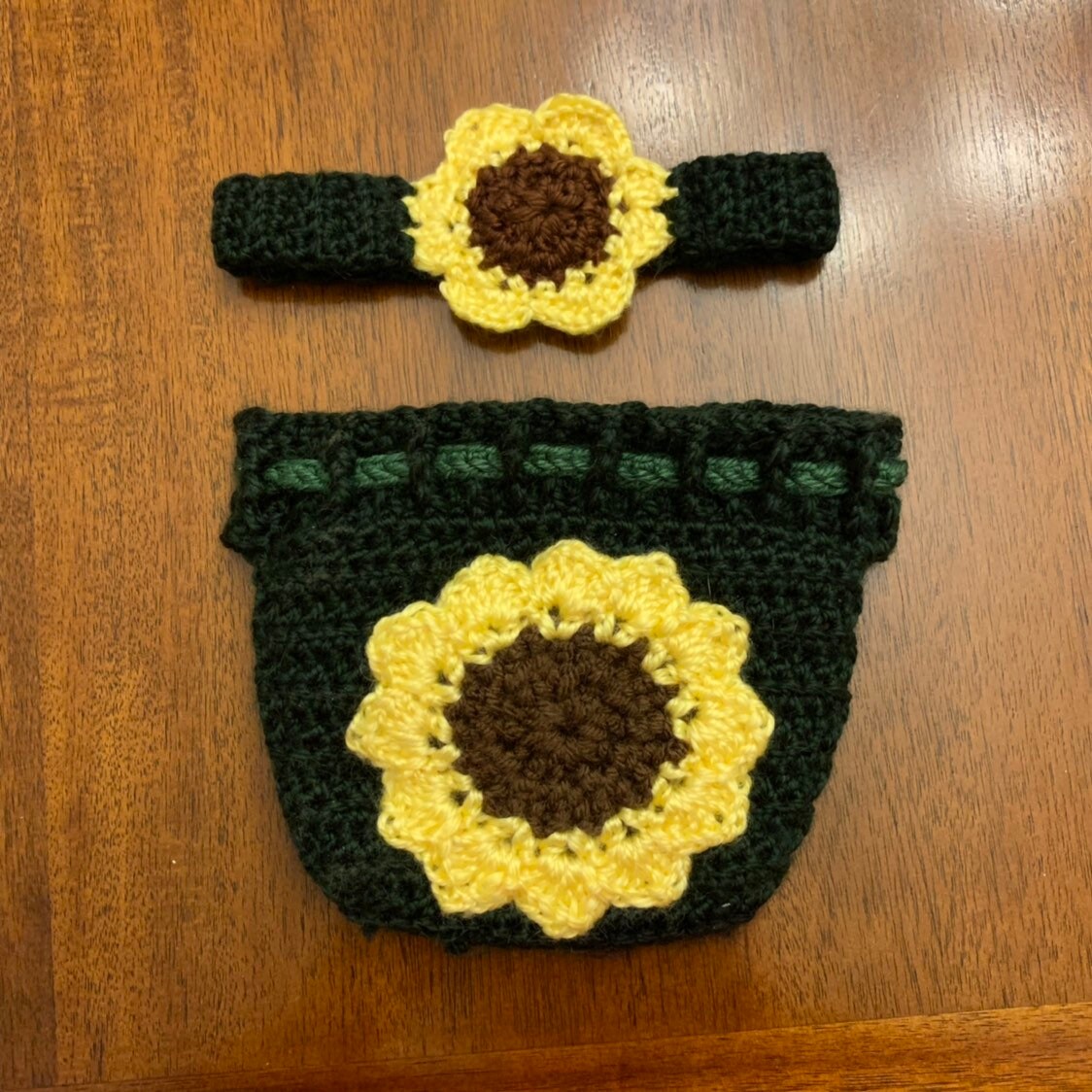 Sonnenblume Säugling Outfit - Häkeln Windel Abdeckung Und Stirnband Sommer Baby Mädchen Kleidung von CraftCafeByHibray