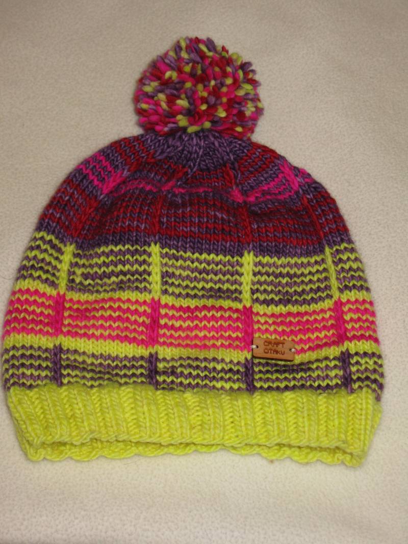 strickmütze - Multicolor Mit Bommel Merinowolle von CraftOtaku