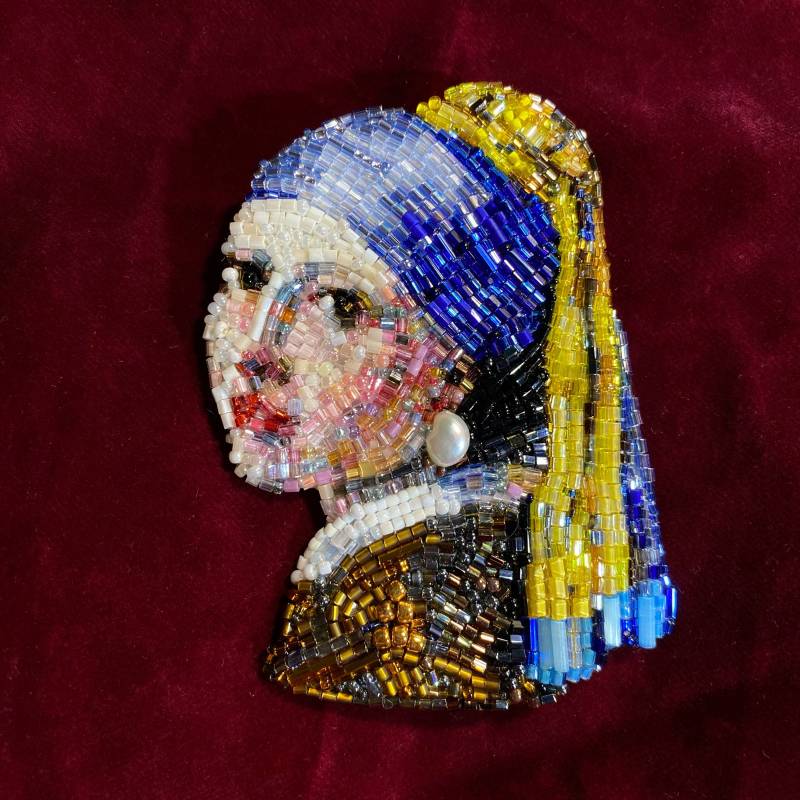 Perlenbrosche Berühmtes Gemälde/Handgefertigter Schmuck Einzigartiges Geschenk Für Sie Weihnachtsgeschenk von CraftPieToys