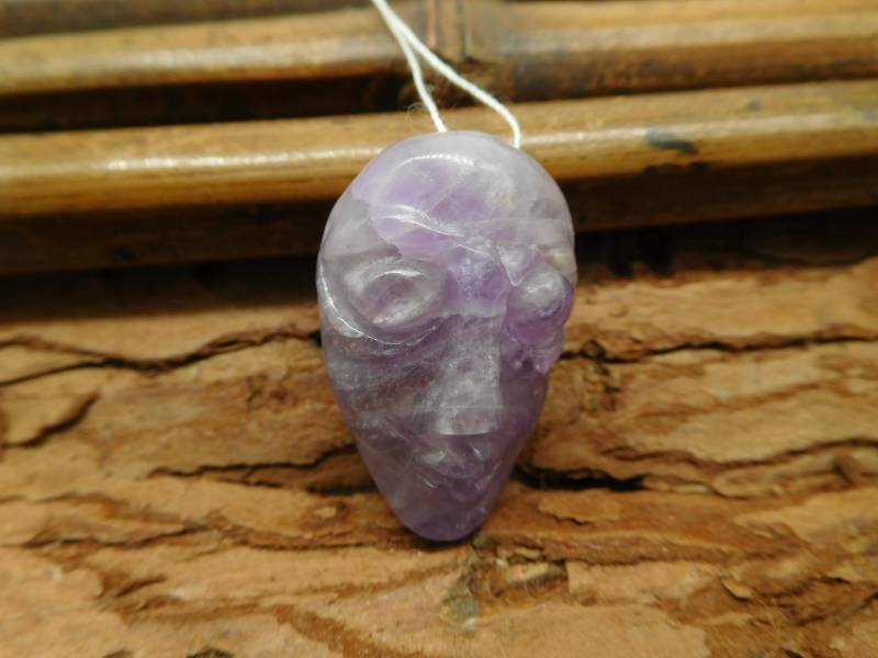 Amethyst Alien Schnitzen Perle. Edelstein Schmuck. Einzigartiges Geschenk Für Ihn. Lila Perlen Schnitzen Anhänger | C0576 von CraftStoreGoods