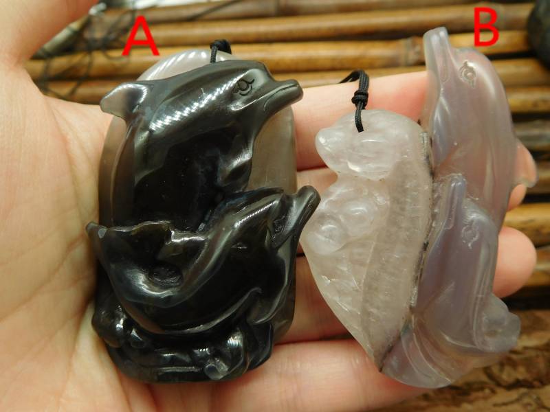 Geschnitzte Delphin Edelstein Schmuck. Tier Perle. Natürliche Halskette. Edelstein-Geschenk Für Sie. Einzigartige Geschenk-Ideen. Schwarzeschnur von CraftStoreGoods