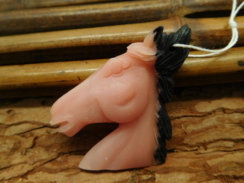 Rosa Pferd Schnitzen Perle. Edelstein-Anhänger-Schmuck. Anhänger. Geschnitzte Edelstein-Perle. Edelstein Stein. Natürliche Edelsteinperle | C1029 von CraftStoreGoods