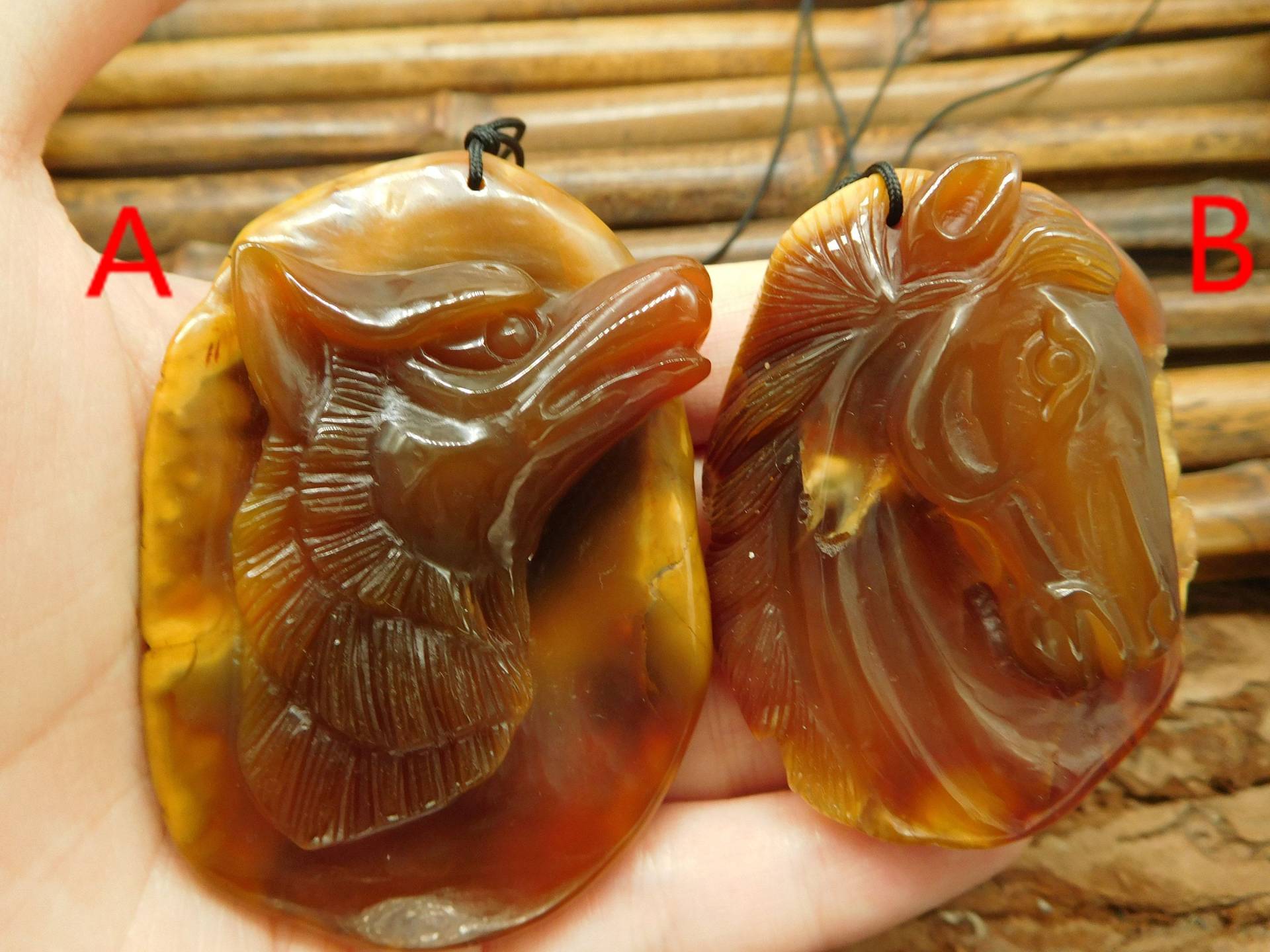 Roter Achat Tier Schnitzerei. Handgemachte Perle. Natürliche Totem. Spirituelle Edelstein Schnur Halskette Geschenk Für Ihn | C1190 von CraftStoreGoods