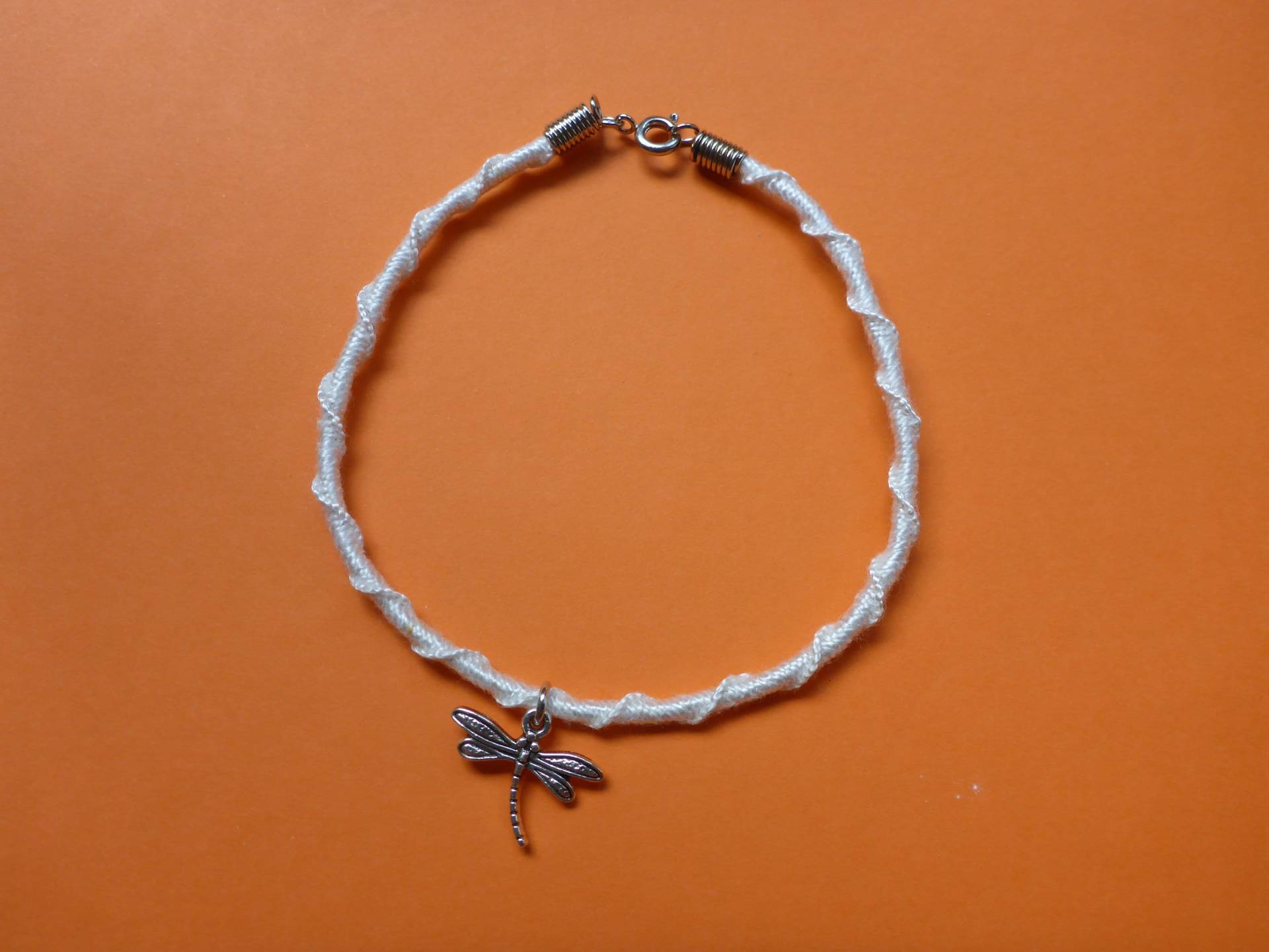 Libelle Silber Geknotetes Armband Oder Fußkettchen - Armbändchen Als Fusskettchen von CraftVogel