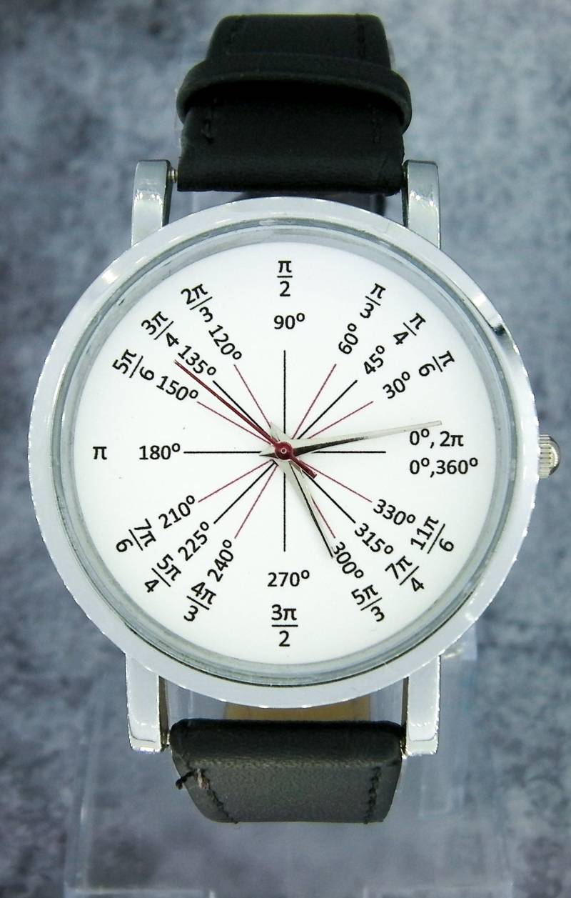 Mathematik Einheitskreis Uhr Bogenwinkel Design, Schwarzes Lederarmband Mathematik Einheitskreis Uhr Bogenwinkel Design, Schwarzes Lederarmband von CraftWatches