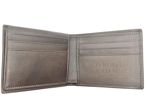 CraftZen Geldbörse für Herren, Dunkelbraun, Frohes neues Jahr von CraftZen