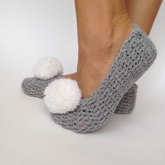 Gehäkelte Hausschuhe, Handgemachte Hausschuhe, Gemütliche Hausschuhe von CraftbyagaStyle