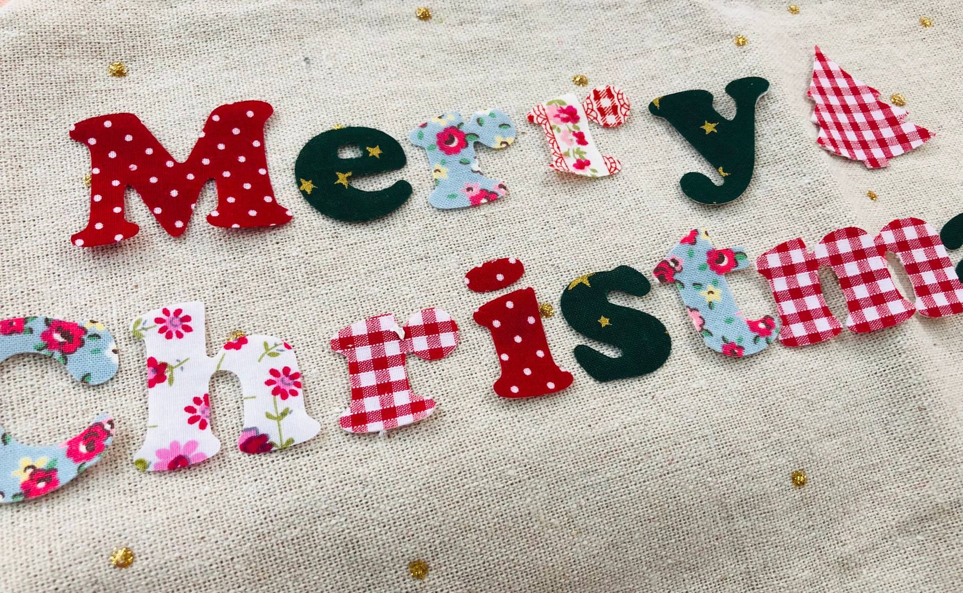 Eisen Auf Stoff Frohe Weihnachten, Applikation, Motiv-Patches in Rot von CraftdotArt