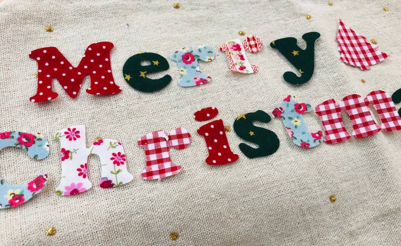 Eisen Auf Stoff Frohe Weihnachten, Applikation, Motiv-Patches in Rot von CraftdotArt