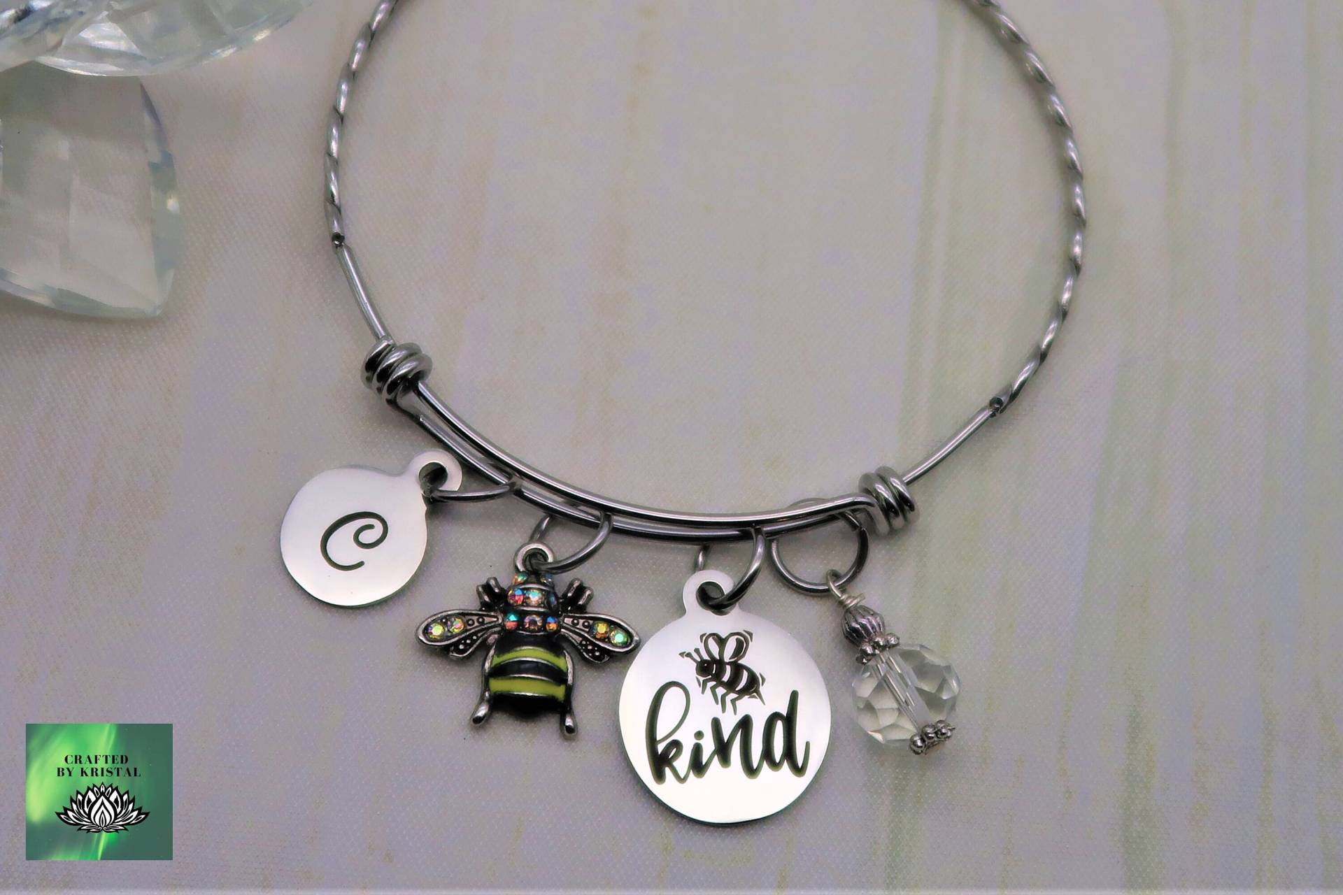 Biene Kind, Personalisiertes Initial Armband Für Frauen, Mit Geburtsstein, Schmuck, Hummel Geschenke Lehrer von CraftedByKristal