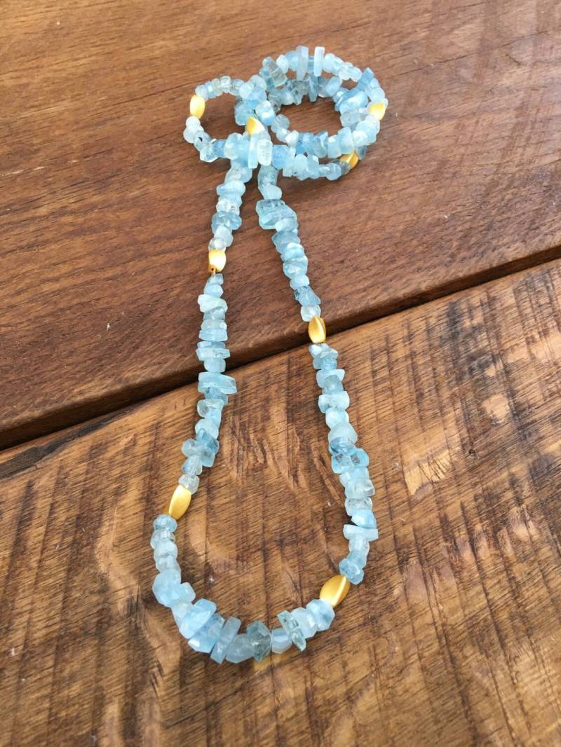 Meditationsstein - Aa + Aquamarin Kristall Halskette, Statement Schmuck, März Geburtsstein Meditationsstein - Aa + Aquamarin Kristall Halskette, Statement Schmuck, März Geburtsstein von CrafterPiacere