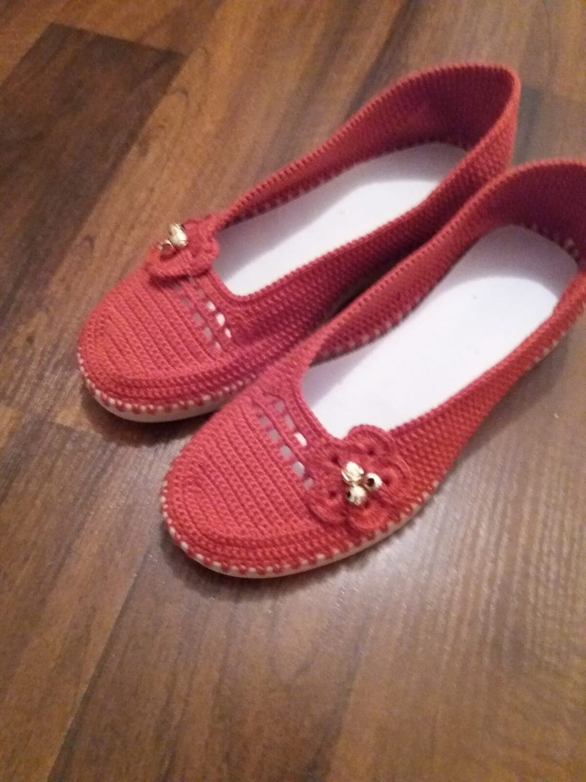 Gehäkelte Espadrilles Rosa Blumen Baumwollschuhe Gehäkelte Espadrilles Rosa Blumen Baumwollschuhe von CrafterlyShoes