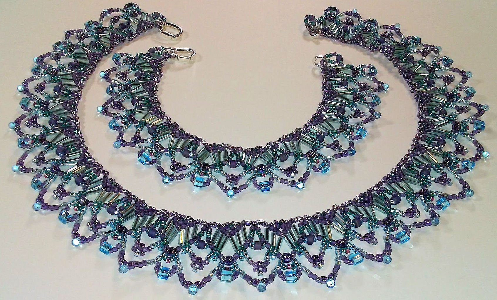 Silbriges Lila Petrol Mit Armband Silbriges Lila Petrol Mit Armband von CraftingCatherine09
