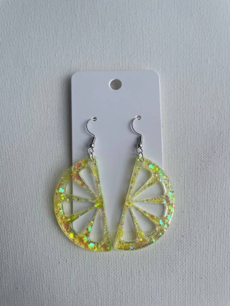 Zitrone Ohrringe | Orange Zitronenscheibe Orangenscheibe Limetten Scheibe von CraftingWithAb