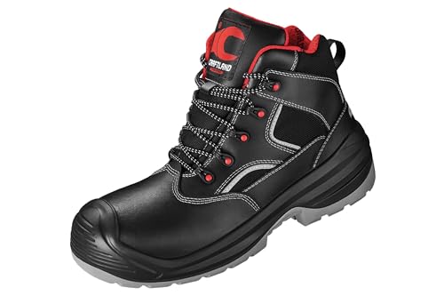 1 Paar Sicherheits-Schnürstiefel Sicherheits-Stiefel S3 Veddel ÜK Schwarz, Rot Abgesetzt Größe 46 von Craftland