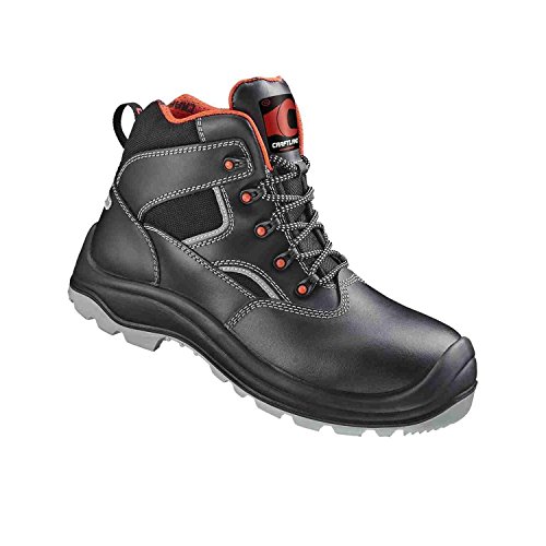 CRAFTLAND 1 Paar Sicherheits-Schnürstiefel Sicherheits-Stiefel S3 Veddel ÜK Schwarz, Rot Abgesetzt Größe 44 von Craftland