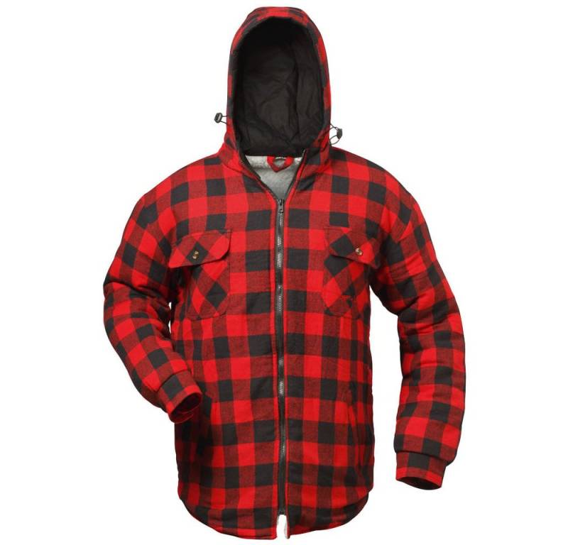 Craftland Thermohemd Flanellhemd mit Kapuze Holzfällerhemd Arbeitshemd Arbeitsjacke warme gefütterte Arbeitsjacke mit Teddy-Futter von Craftland