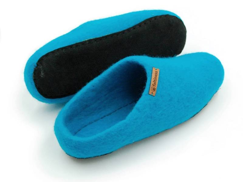 Filzpantoffeln, Wolle Hausschuhe Mit Ledersohle Feltiness von Craftmano