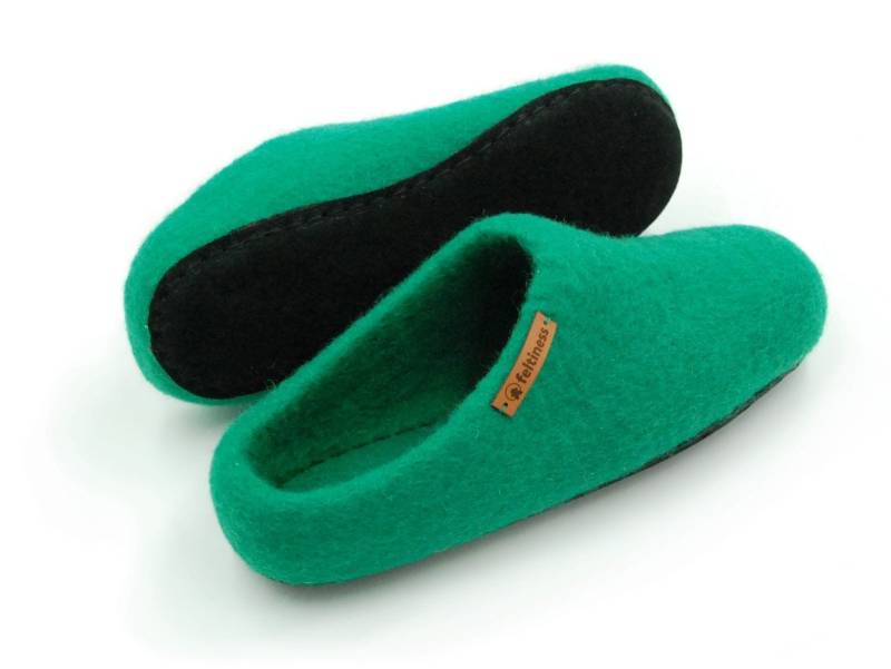 Filzpantoffeln, Wolle Hausschuhe Mit Ledersohle Feltiness von Craftmano