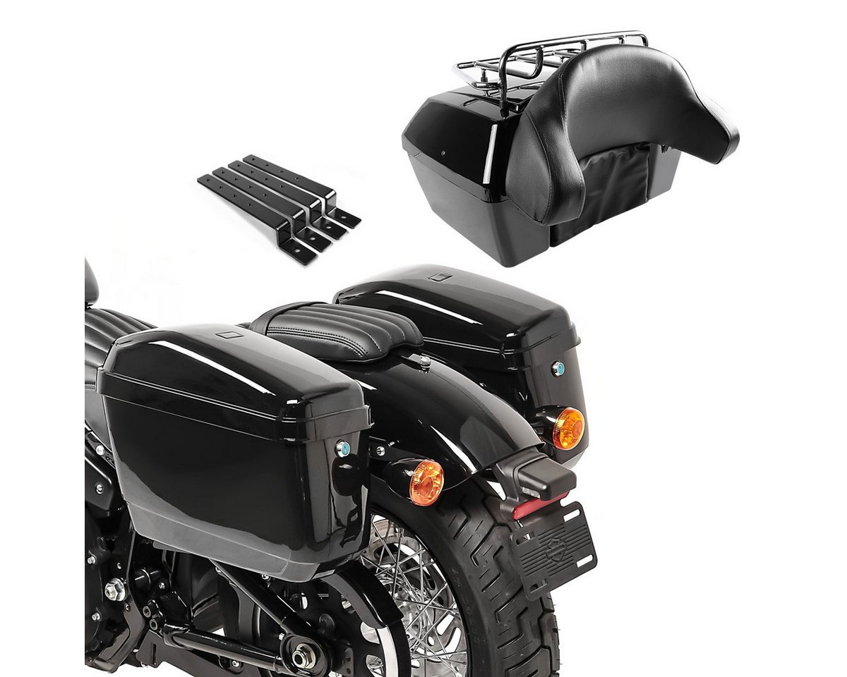 Craftride Koffer Chopper Seitenkoffer Nevada je 20l + Haltesatz + Chopper Topcase mit G von Craftride