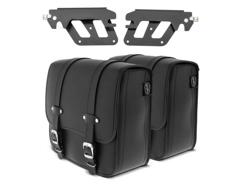 Craftride Koffer Set 2x Satteltaschen mit Halter QL passend für Chopper / Custombikes 9 von Craftride