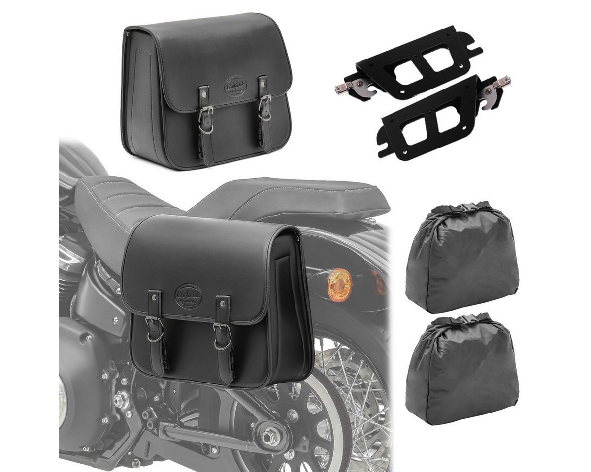 Craftride Koffer Set 2x Satteltaschen mit Halter QL passend für Honda Rebel 1100 CMX 21 von Craftride