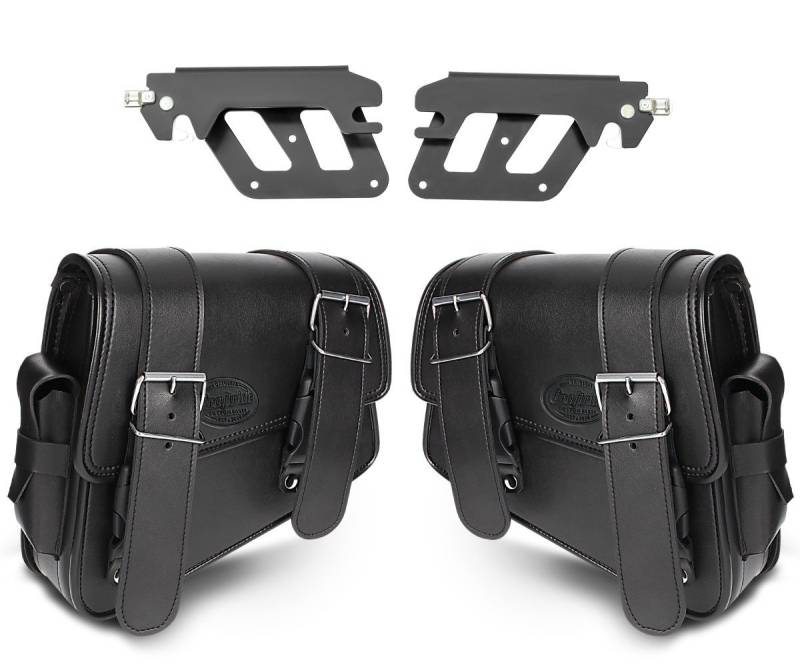 Craftride Koffer Set 2x Satteltaschen mit Halter QL passend für Kawasaki Vulcan S 15-25 von Craftride
