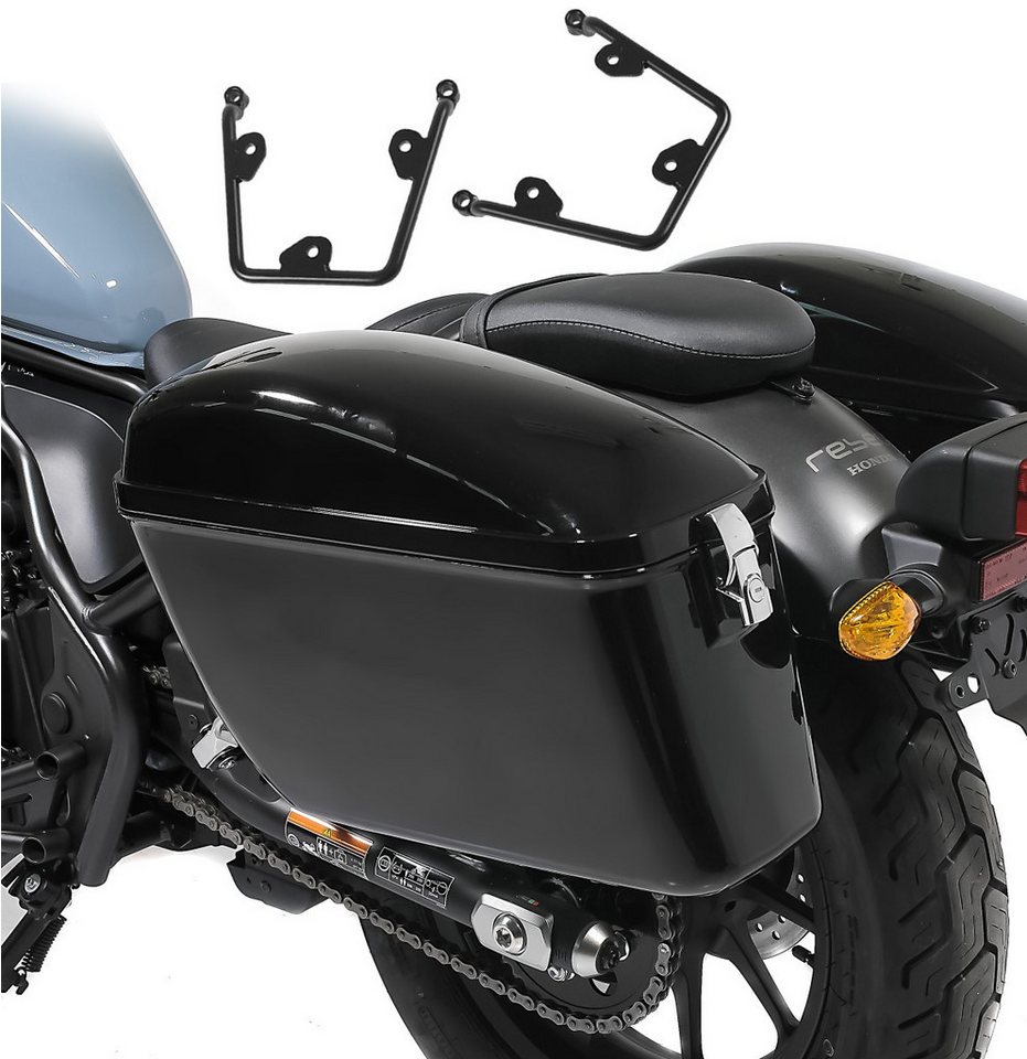 Craftride Koffer Set 2x Seitenkoffern mit Halter für Honda Rebel 1100 CMX 21-25 Dallas von Craftride